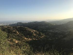 Hiking trail with view of Los Angeles skyline
