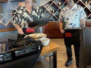 Aloha steakhouse Ventura - Banana Fosters prep
