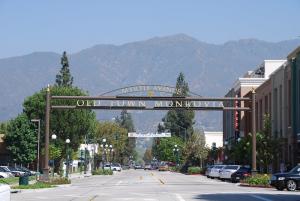 View of Old Town Monrovia on Myrtle Ave