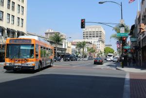 Street view of Old Town Pasadena architecture