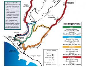 Official Crystal Cove hiking trails map overview