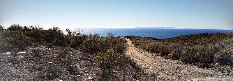 Panoramic view of Crystal Cove State Park trails
