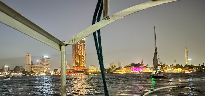 Cairo Skyline from a boat on the Nile