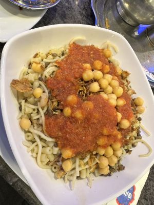 A traditional bowl of Koshari