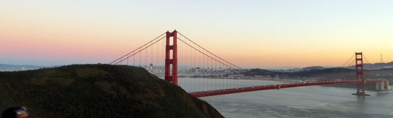 Golden Gate Bridge and San Francisco skyline panorama