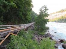 Boardwalk next to the whitewater rapids