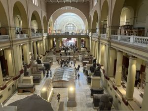 Interior view of the Egyptian Museum building in Cairo