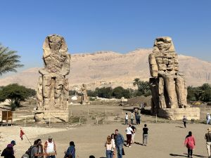 A colossal statue of Pharaoh Amenhotep III
