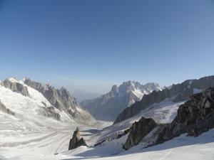 View of the Mer de Glace glacier