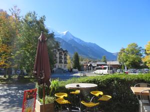 Cozy cafe seating in Chamonix