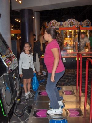 Interior shot of a busy arcade near the casino floor